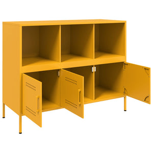 vidaXL Sideboard Mustard Yellow 100.5x39x79 cm Cold-rolled Steel