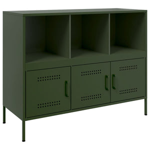 vidaXL Sideboard Olive Green 100.5x39x79 cm Cold-rolled Steel