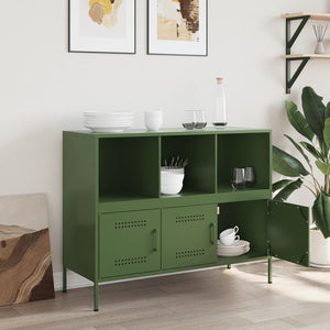 vidaXL Sideboard Olive Green 100.5x39x79 cm Cold-rolled Steel