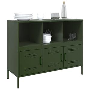 vidaXL Sideboard Olive Green 100.5x39x79 cm Cold-rolled Steel