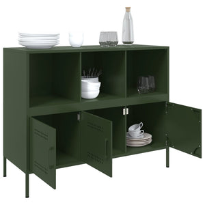 vidaXL Sideboard Olive Green 100.5x39x79 cm Cold-rolled Steel