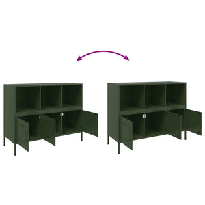 vidaXL Sideboard Olive Green 100.5x39x79 cm Cold-rolled Steel