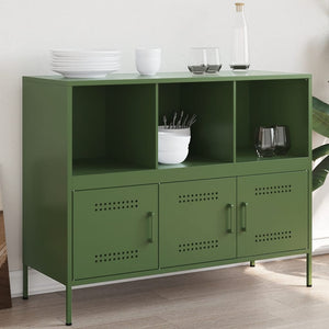 vidaXL Sideboard Olive Green 100.5x39x79 cm Cold-rolled Steel