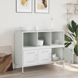 vidaXL Sideboard White 100.5x39x79 cm Cold-rolled Steel