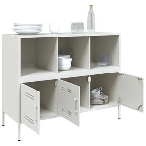 vidaXL Sideboard White 100.5x39x79 cm Cold-rolled Steel