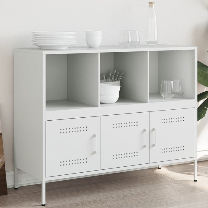 vidaXL Sideboard White 100.5x39x79 cm Cold-rolled Steel