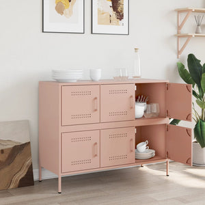 vidaXL Sideboard Pink 100.5x39x79 cm Cold-rolled Steel