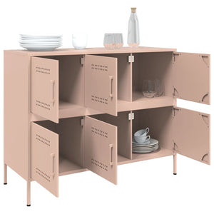 vidaXL Sideboard Pink 100.5x39x79 cm Cold-rolled Steel