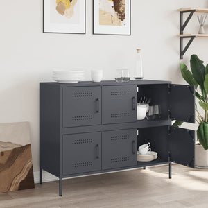 vidaXL Sideboard Anthracite 100.5x39x79 cm Cold-rolled Steel