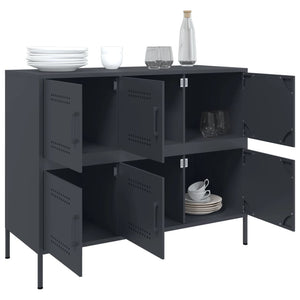 vidaXL Sideboard Anthracite 100.5x39x79 cm Cold-rolled Steel