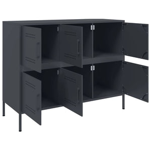 vidaXL Sideboard Anthracite 100.5x39x79 cm Cold-rolled Steel