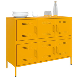 vidaXL Sideboard Mustard Yellow 100.5x39x79 cm Cold-rolled Steel