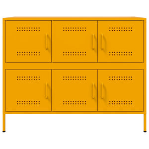 vidaXL Sideboard Mustard Yellow 100.5x39x79 cm Cold-rolled Steel