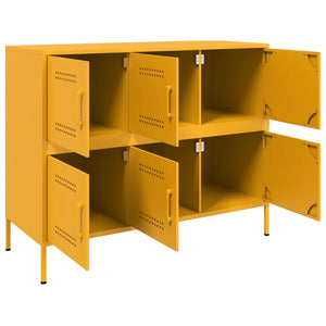 vidaXL Sideboard Mustard Yellow 100.5x39x79 cm Cold-rolled Steel