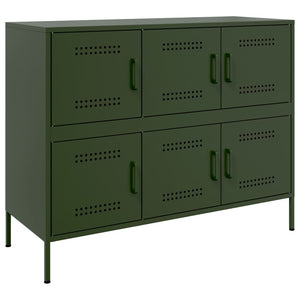 vidaXL Sideboard Olive Green 100.5x39x79 cm Cold-rolled Steel