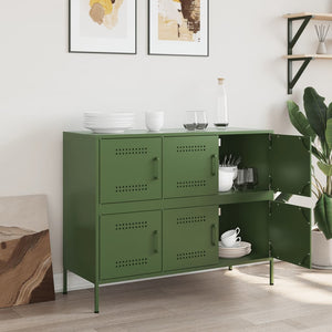 vidaXL Sideboard Olive Green 100.5x39x79 cm Cold-rolled Steel