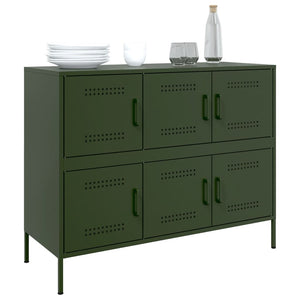 vidaXL Sideboard Olive Green 100.5x39x79 cm Cold-rolled Steel