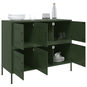 vidaXL Sideboard Olive Green 100.5x39x79 cm Cold-rolled Steel