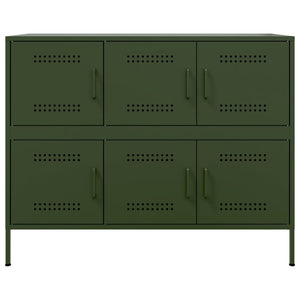 vidaXL Sideboard Olive Green 100.5x39x79 cm Cold-rolled Steel