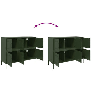 vidaXL Sideboard Olive Green 100.5x39x79 cm Cold-rolled Steel