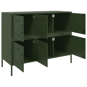 vidaXL Sideboard Olive Green 100.5x39x79 cm Cold-rolled Steel