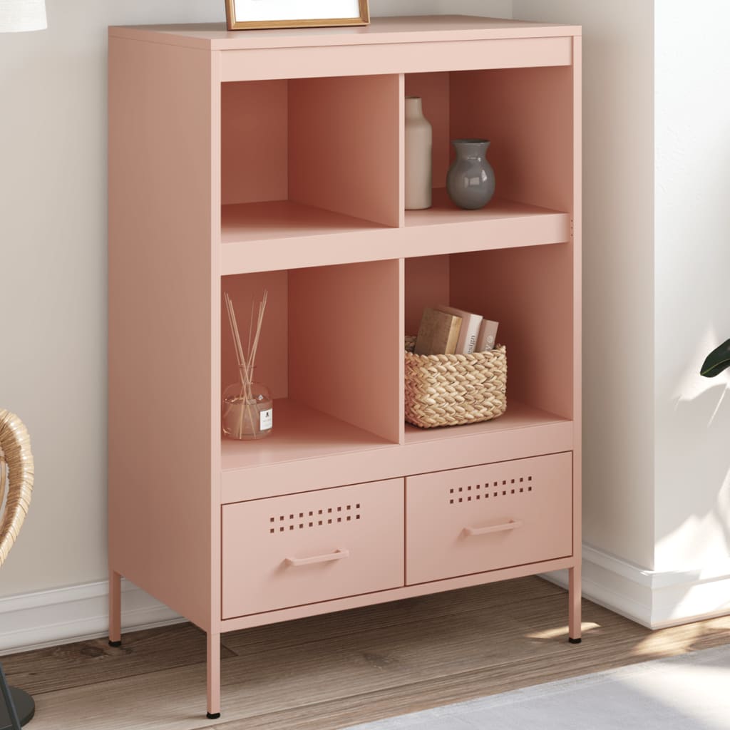 vidaXL Highboard Pink 68x39x101.5 cm Steel