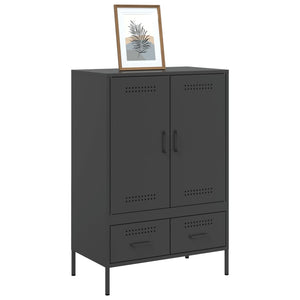 vidaXL Highboard Black 68x39x101.5 cm Cold-rolled Steel