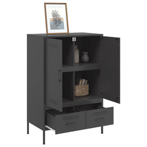 vidaXL Highboard Black 68x39x101.5 cm Cold-rolled Steel