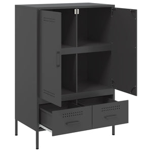 vidaXL Highboard Black 68x39x101.5 cm Cold-rolled Steel