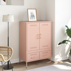 vidaXL Highboard Pink 68x39x101.5 cm Cold-rolled Steel