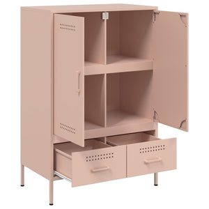 vidaXL Highboard Pink 68x39x101.5 cm Cold-rolled Steel