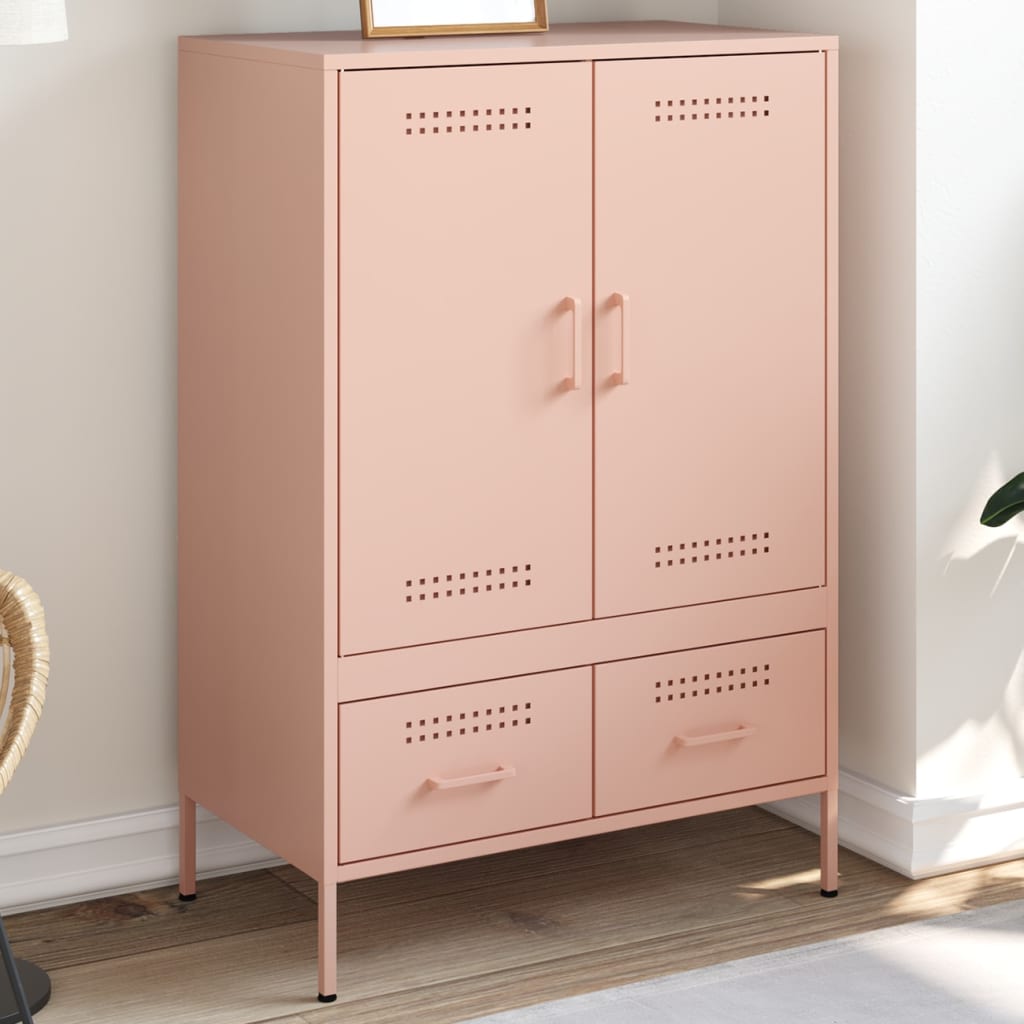 vidaXL Highboard Pink 68x39x101.5 cm Cold-rolled Steel