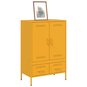 vidaXL Highboard Mustard Yellow 68x39x101.5 cm Cold-rolled Steel