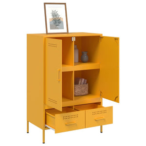 vidaXL Highboard Mustard Yellow 68x39x101.5 cm Cold-rolled Steel