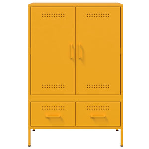 vidaXL Highboard Mustard Yellow 68x39x101.5 cm Cold-rolled Steel