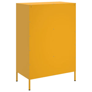 vidaXL Highboard Mustard Yellow 68x39x101.5 cm Cold-rolled Steel