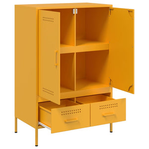 vidaXL Highboard Mustard Yellow 68x39x101.5 cm Cold-rolled Steel