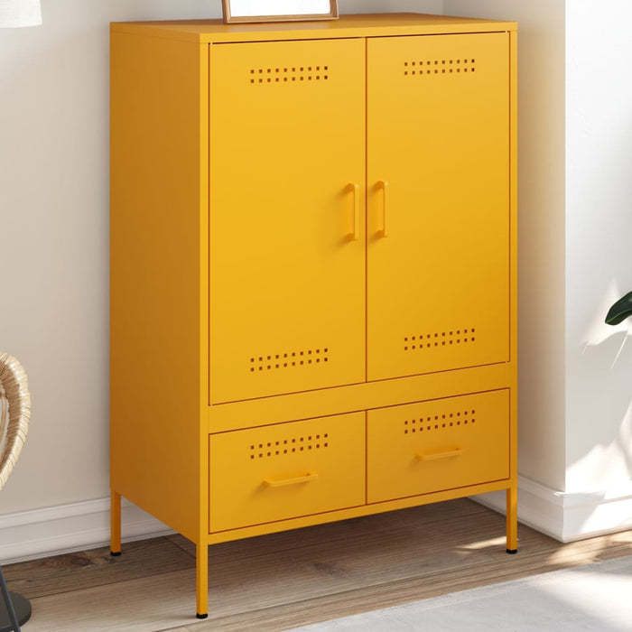 vidaXL Highboard Mustard Yellow 68x39x101.5 cm Cold-rolled Steel