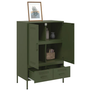 vidaXL Highboard Olive Green 68x39x101.5 cm Steel