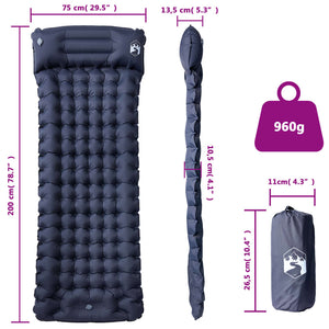 vidaXL Self Inflating Camping Mattress with Integrated Pillow Grey