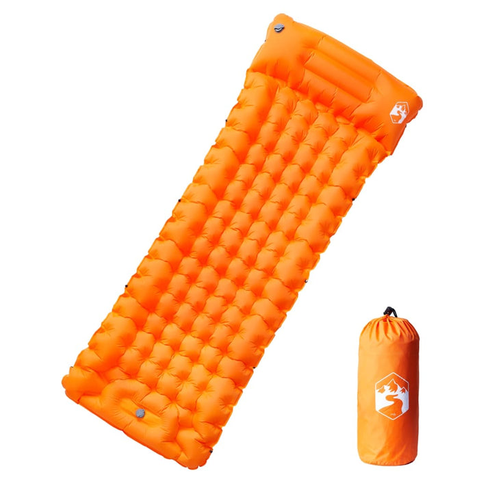 vidaXL Self Inflating Camping Mattress with Pillow 1-Person Orange