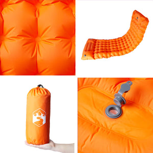 vidaXL Self Inflating Camping Mattress with Pillow 1-Person Orange