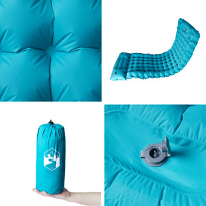 vidaXL Self Inflating Camping Mattress with Pillow 1-Person Blue