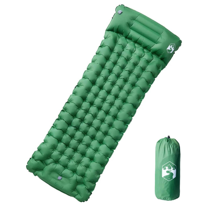 vidaXL Self Inflating Camping Mattress with Pillow 1-Person Green