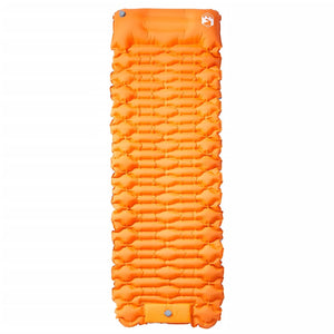 vidaXL Self Inflating Camping Mattress with Pillow 1-Person Orange