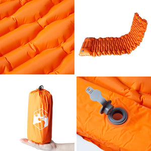 vidaXL Self Inflating Camping Mattress with Pillow 1-Person Orange