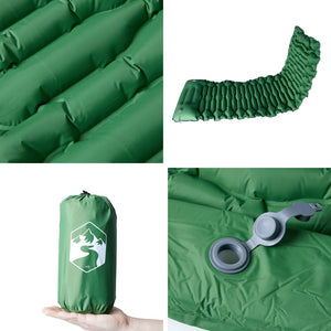 vidaXL Self Inflating Camping Mattress with Pillow 1-Person Green