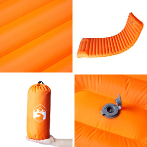 vidaXL Self Inflating Camping Mattress with Pillow 1-Person Orange