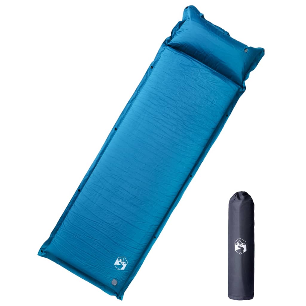 vidaXL Self Inflating Camping Mattress with Pillow 1-Person Turquoise