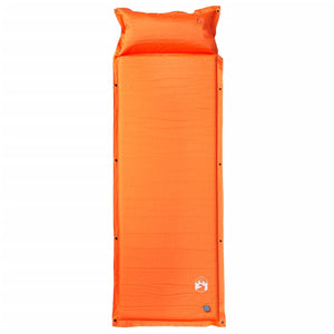 vidaXL Self Inflating Camping Mattress with Pillow 1-Person Orange